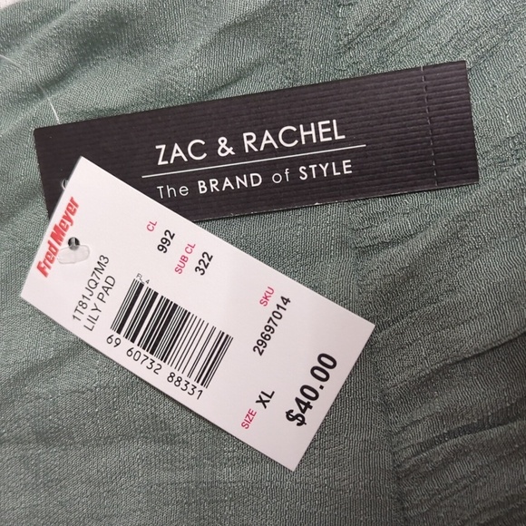 Zac & Rachel Lily Pad Green Flowy Tunic Blouse Size XL NWT MSRP $40 - Picture 5 of 6